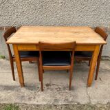 Solid oak farm table with 1 drawer