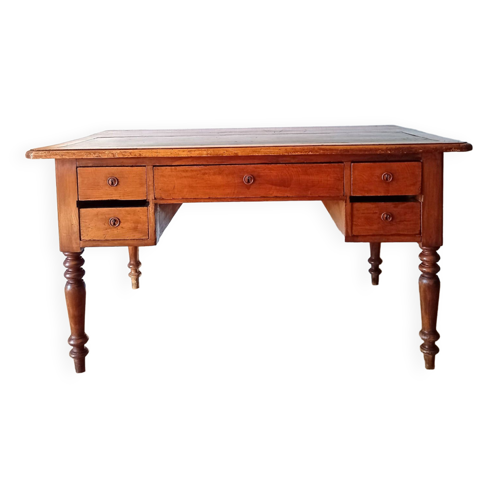 Wood and 2024 leather desk