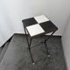 Vintage art deco table in wrought iron and black and white ceramic