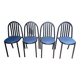 Lot de 4 chaises Malle Stevens metal epoque 1980