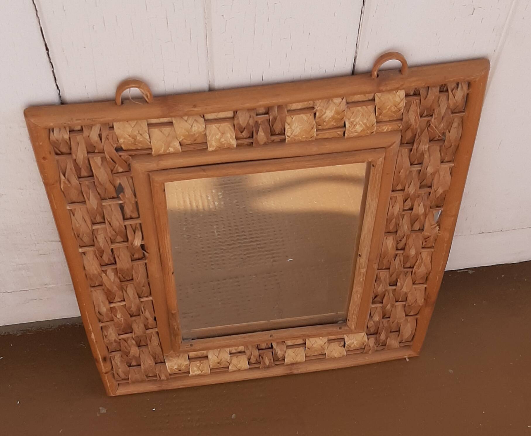 Rattan mirror
