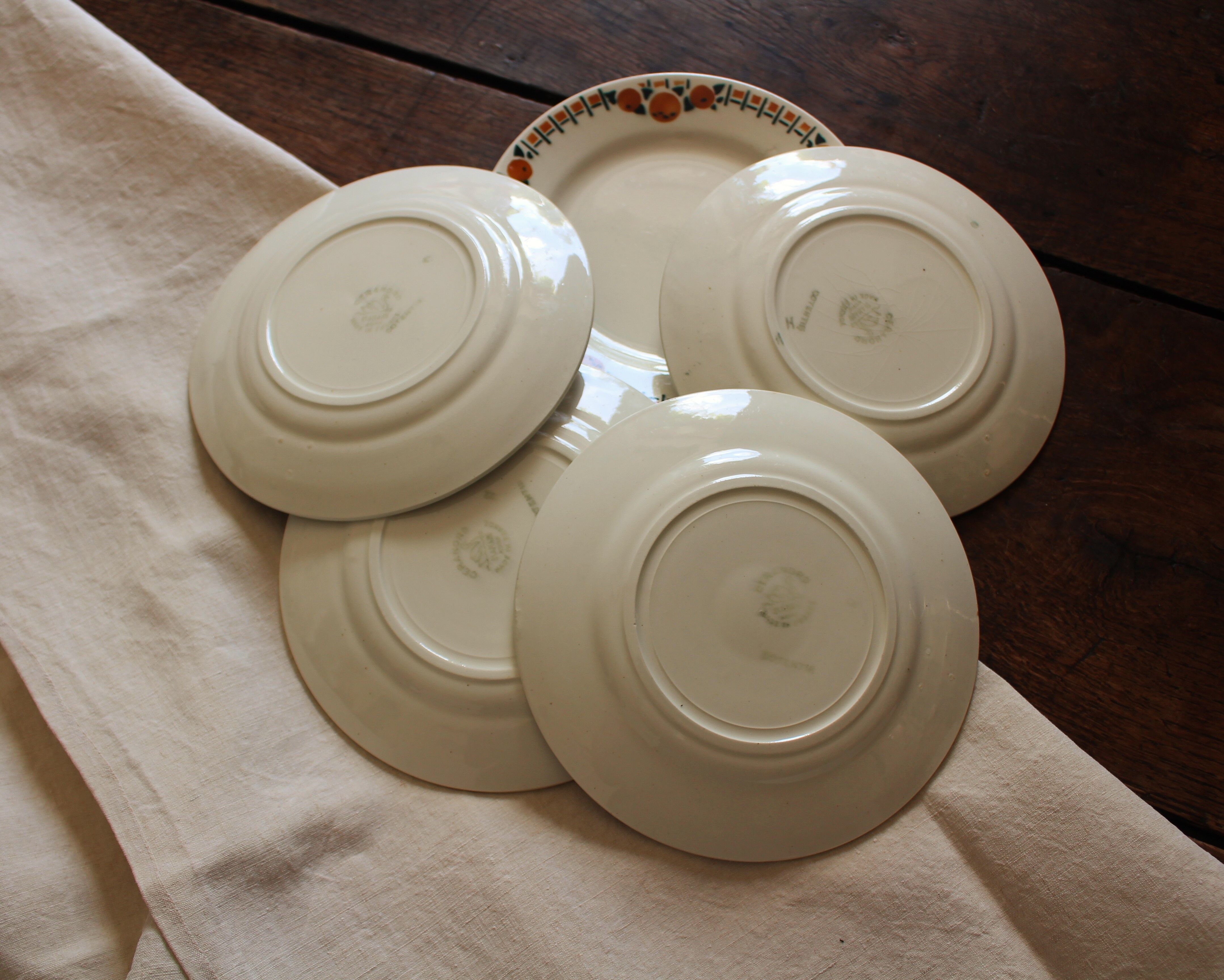 Lot 5 plates Cotentin Saint Amand Vintage Oranges