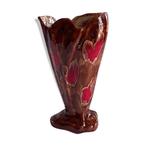 Vase en céramique fond - tulipes