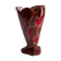 Ceramic vase, brown background, decorated with stylized tulips