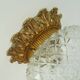 Midcentury ceiling light massive belgium textured glass gold-plated alu 70s