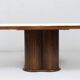Coffee table with travertine top in cloverleaf shape, Italy, 1970s.