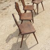 Set of 4 solid oak chairs "Alsatian style" - 20th century