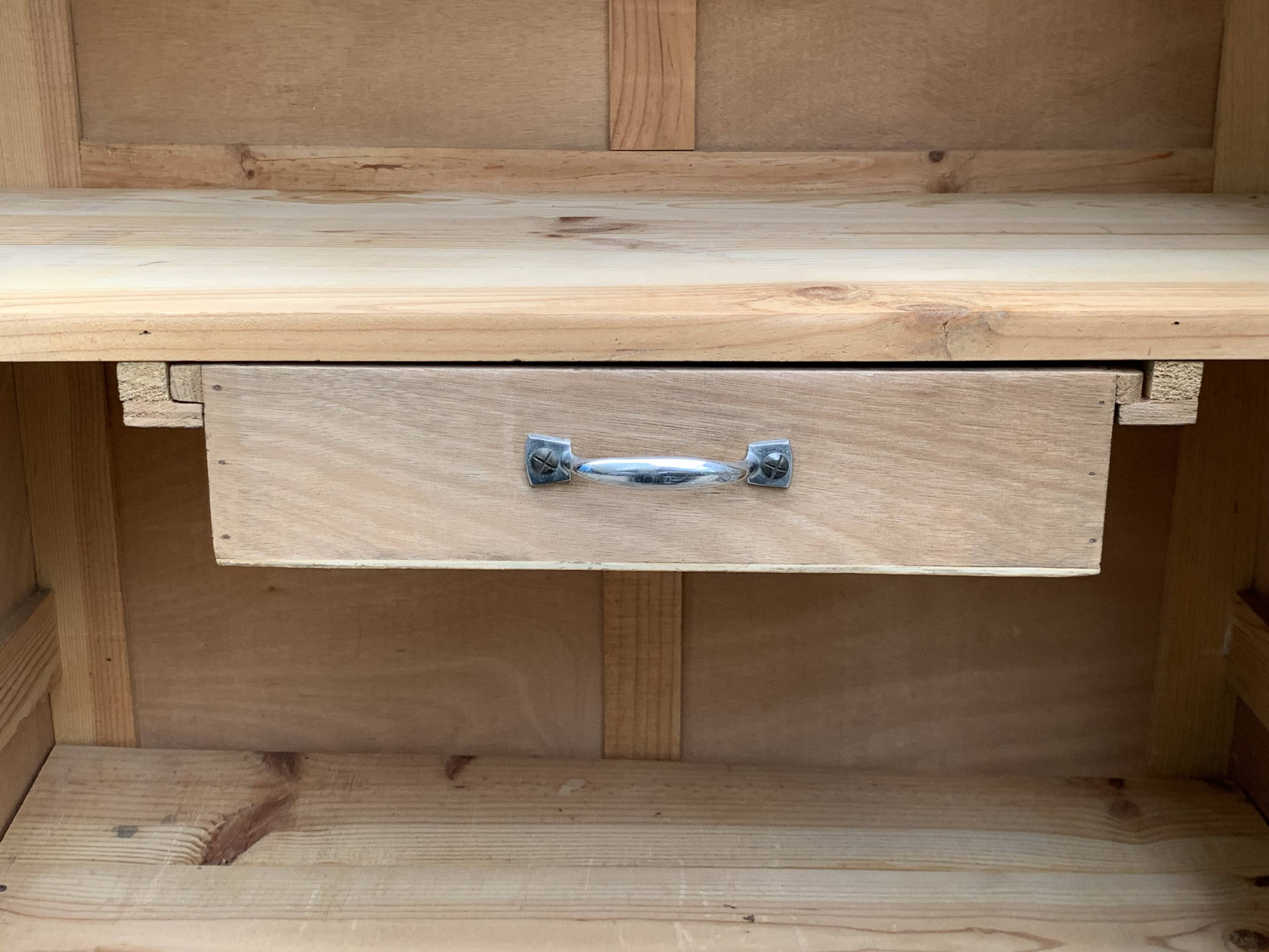Parisian bonnet wardrobe, raw wood, 1950s