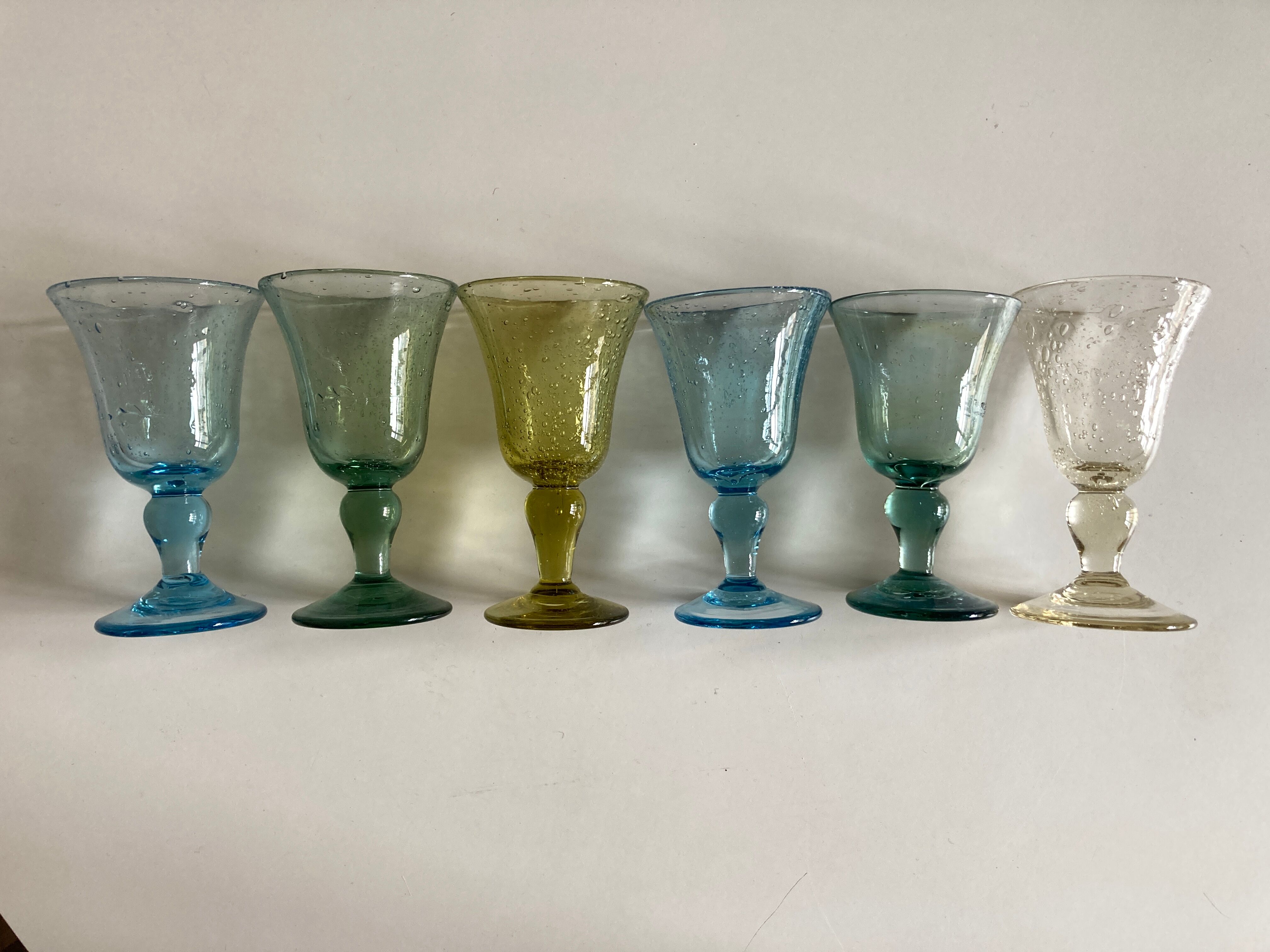 Set of 6 glasses Biot wine 1960