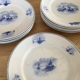 Series of 11 flat plates, Dutch earthenware, early XX