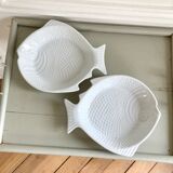 Embossed ceramic fish dishes