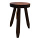 Vintage brutalist tripod stool compass legs - wood