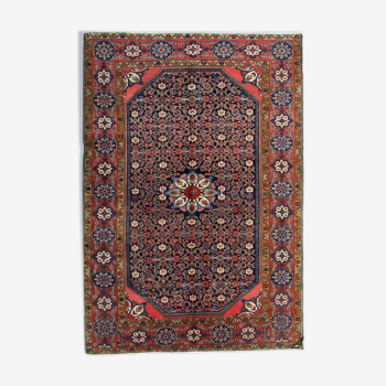 Traditional persian rug antique blue red handwoven wool carpet area rug- 145x202cm