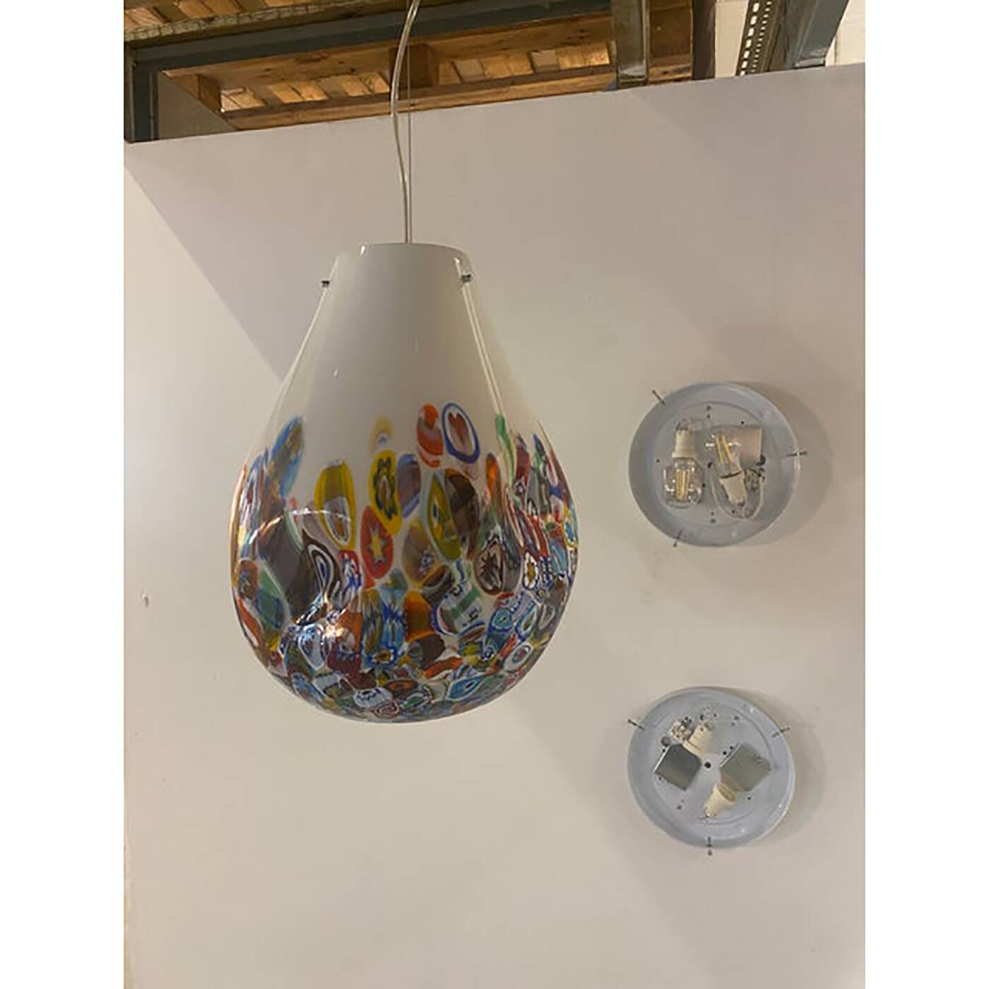 Contemporary White With Murrise MultiColors Pendant
