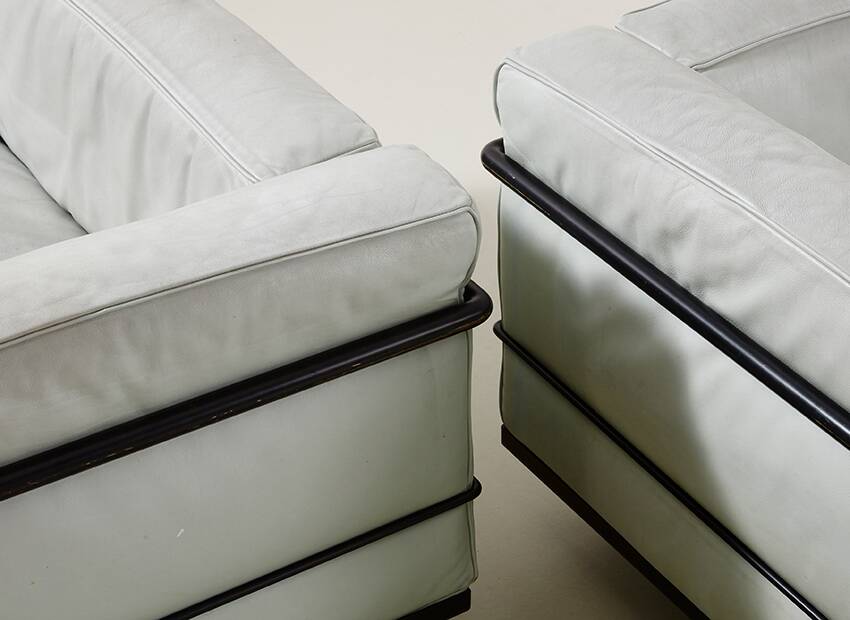 Le Corbusier Pair of LC3 Lounge Chairs for Cassina 1927/1970s