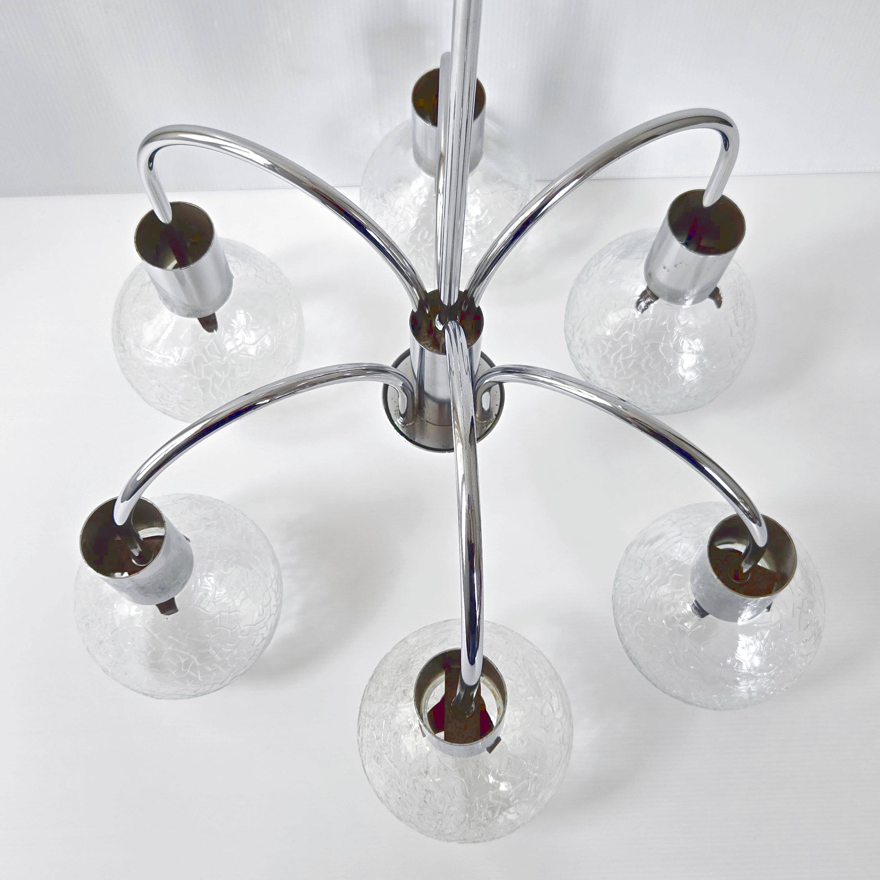 Vintage 1970s 6-ball chandelier