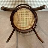 Baumann armchair in curved wood and canework