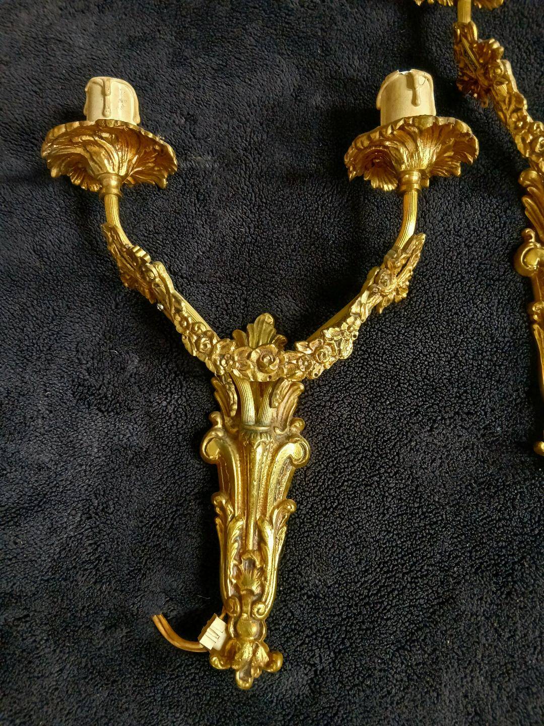 appliques bronze doré art nouveau