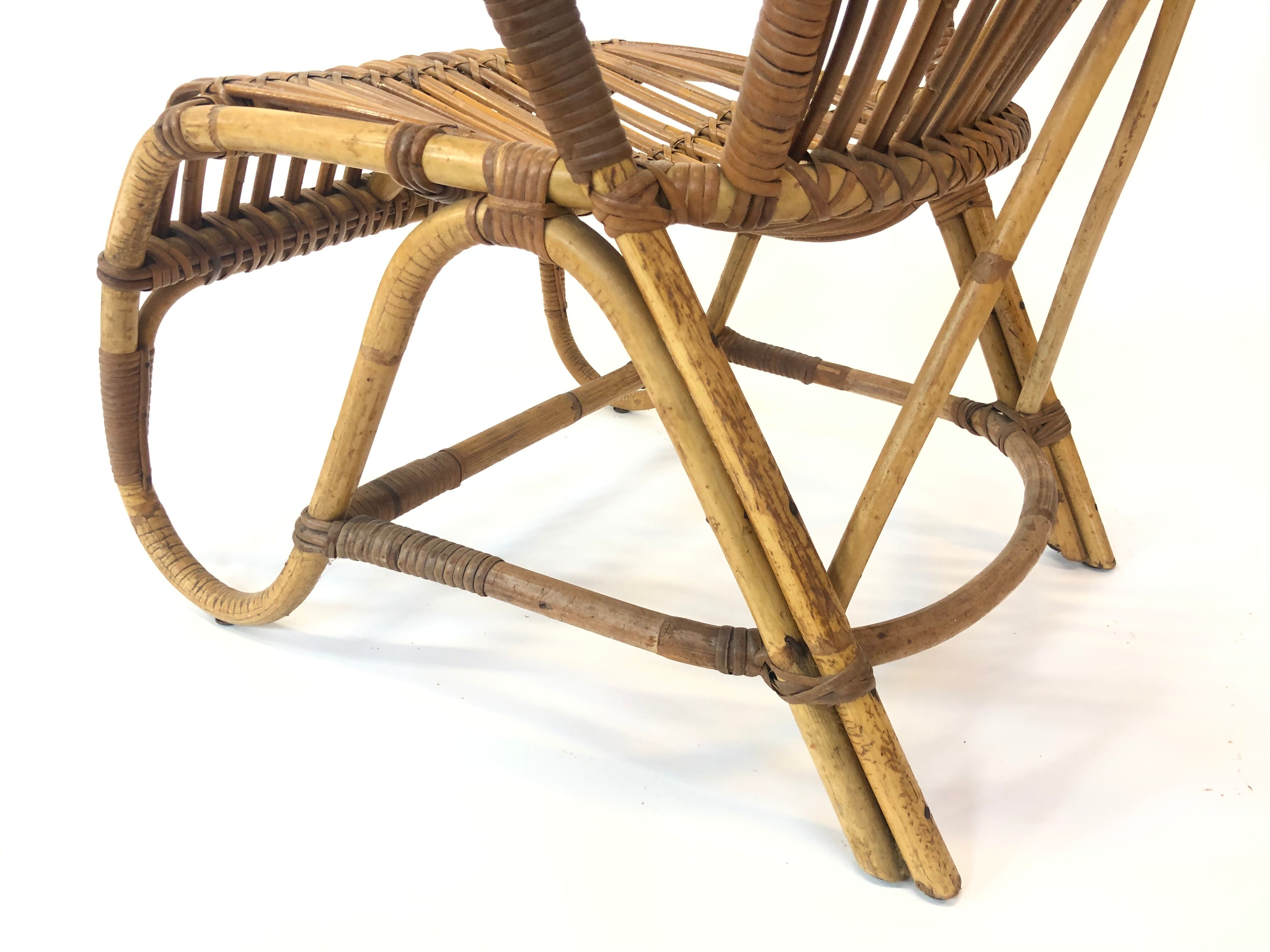 Van Rohe Noordwolde rattan chair, 1960