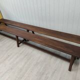 Farmhouse table 3m60 extendable solid oak and its two benches