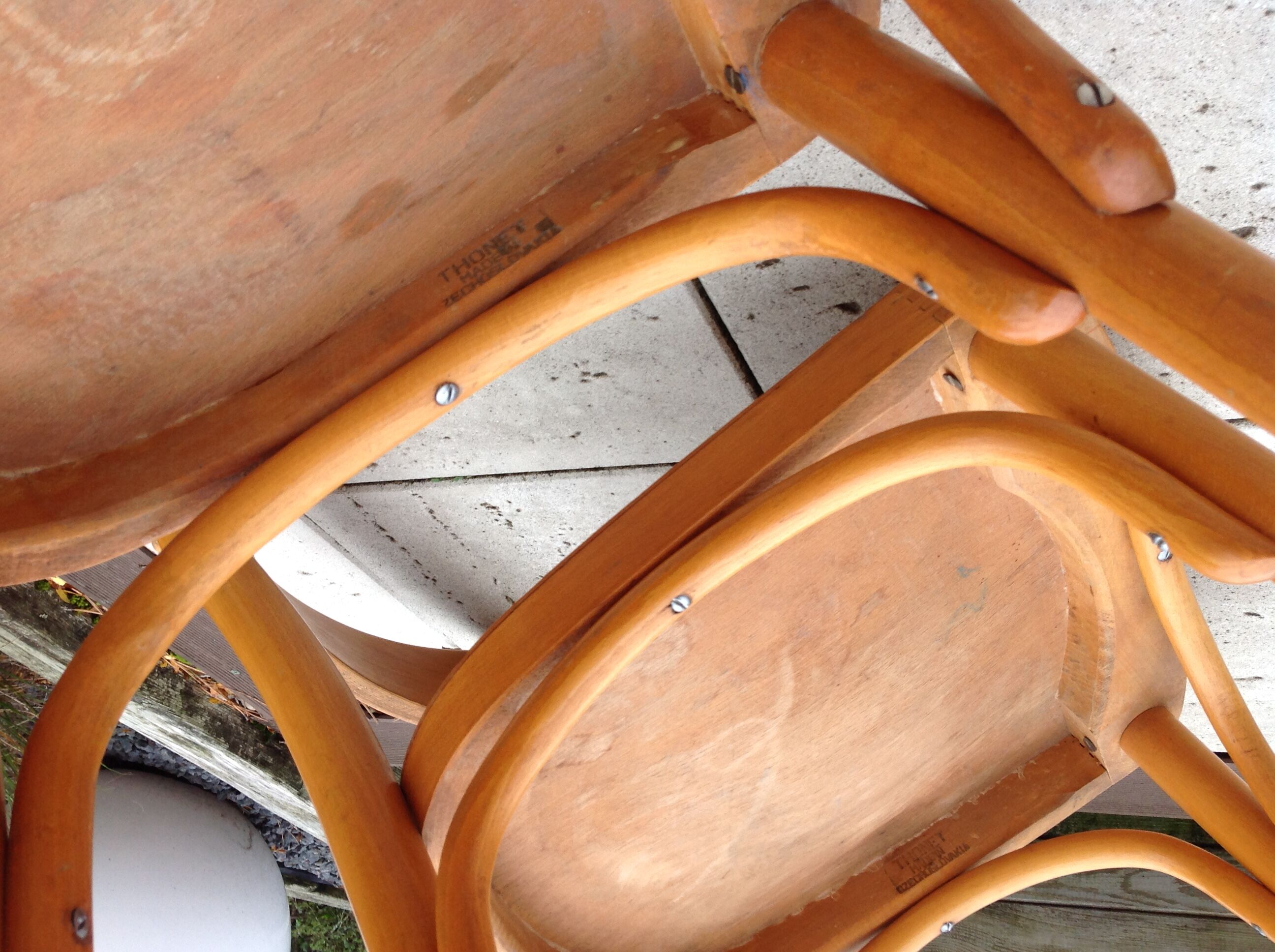 Pair of Thonet bistro chairs, 30-40s