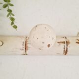 White patina wooden coat rack
