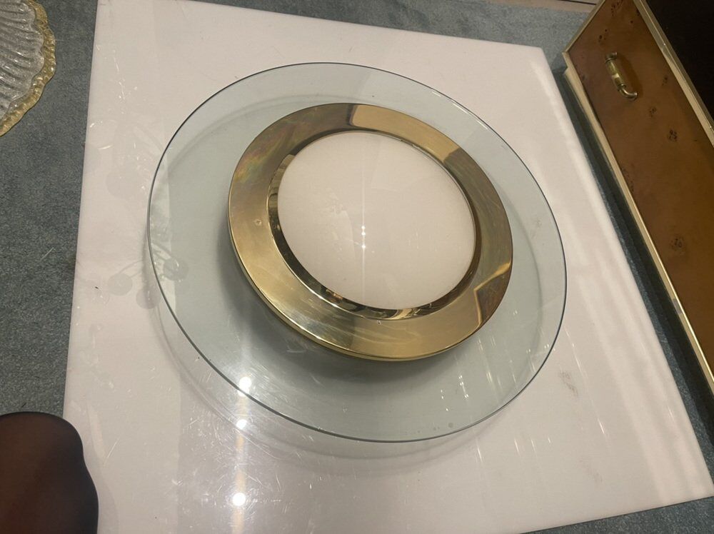 Glass brass flushmount