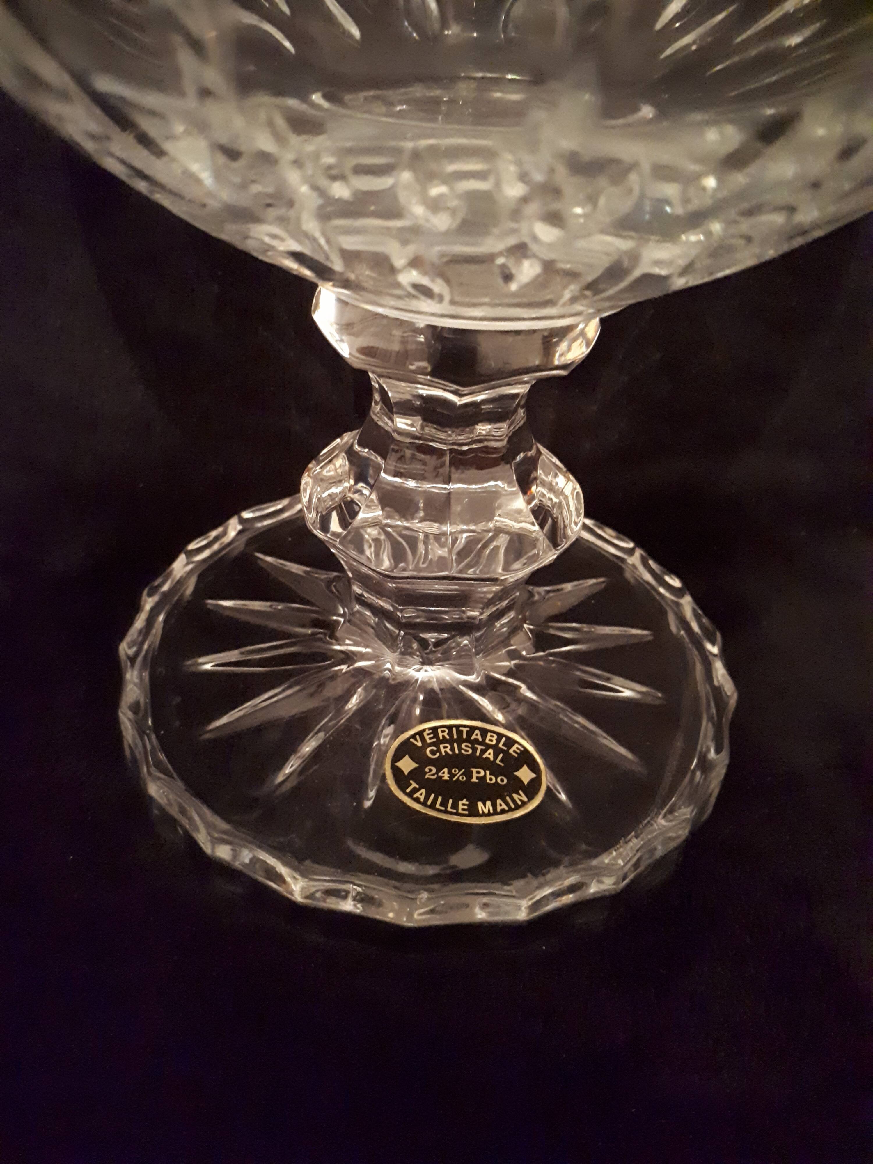 Crystal carafe on foot, vintage