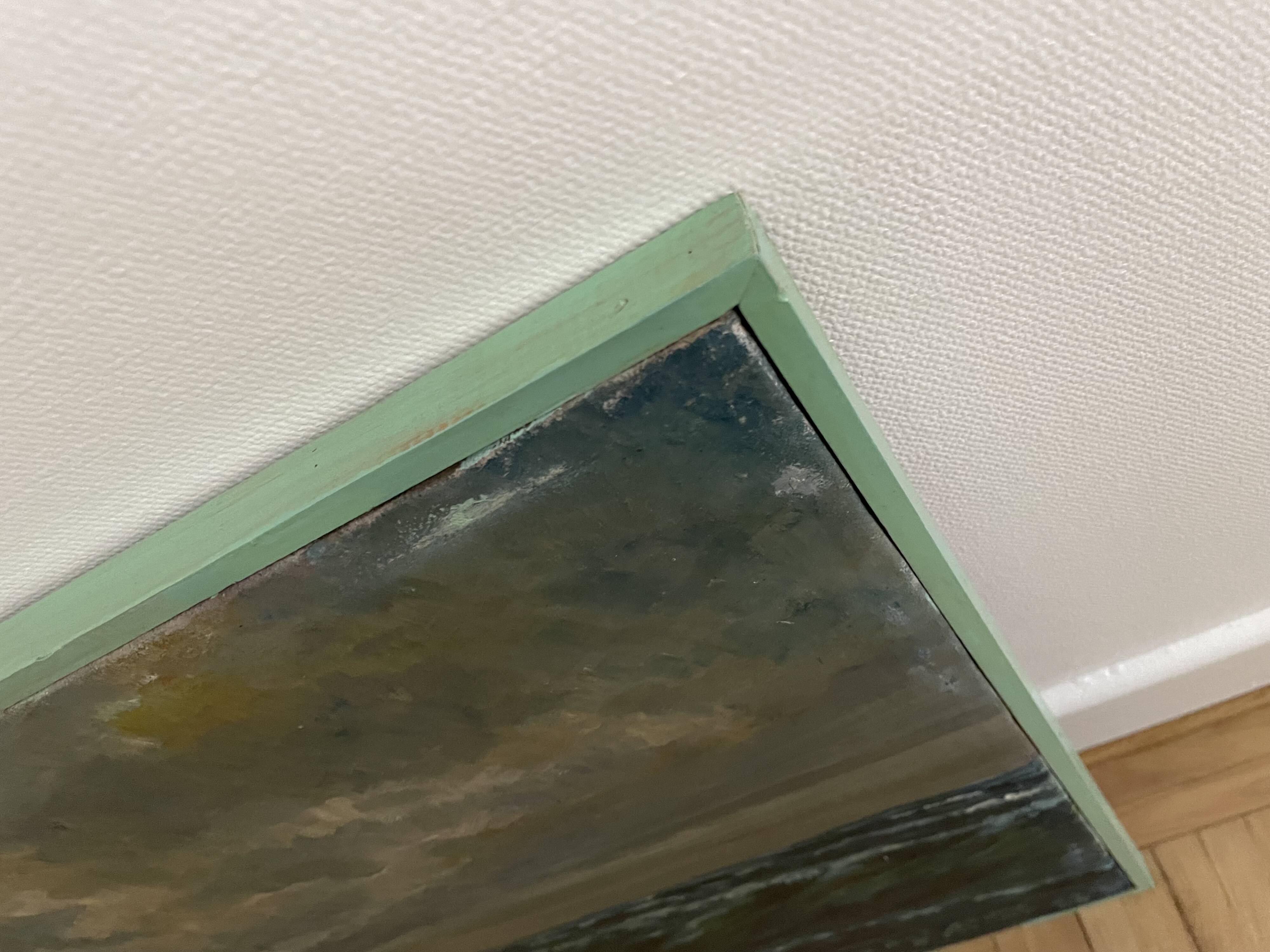 Oil on canvas, Maritime landscape, Old signed painting