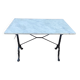 Table en marbre blanc, piètement en fonte signé SNES, made in france