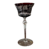 New footed glass in ruby red coloured crystal Echt Bleikristall