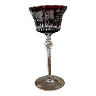 New footed glass in ruby red coloured crystal Echt Bleikristall