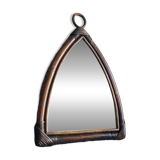 Miroir  Vintage en Bambou Rotin années 1970