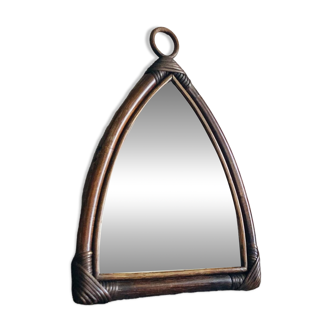 Vintage Bamboo Rattan Mirror 1970s