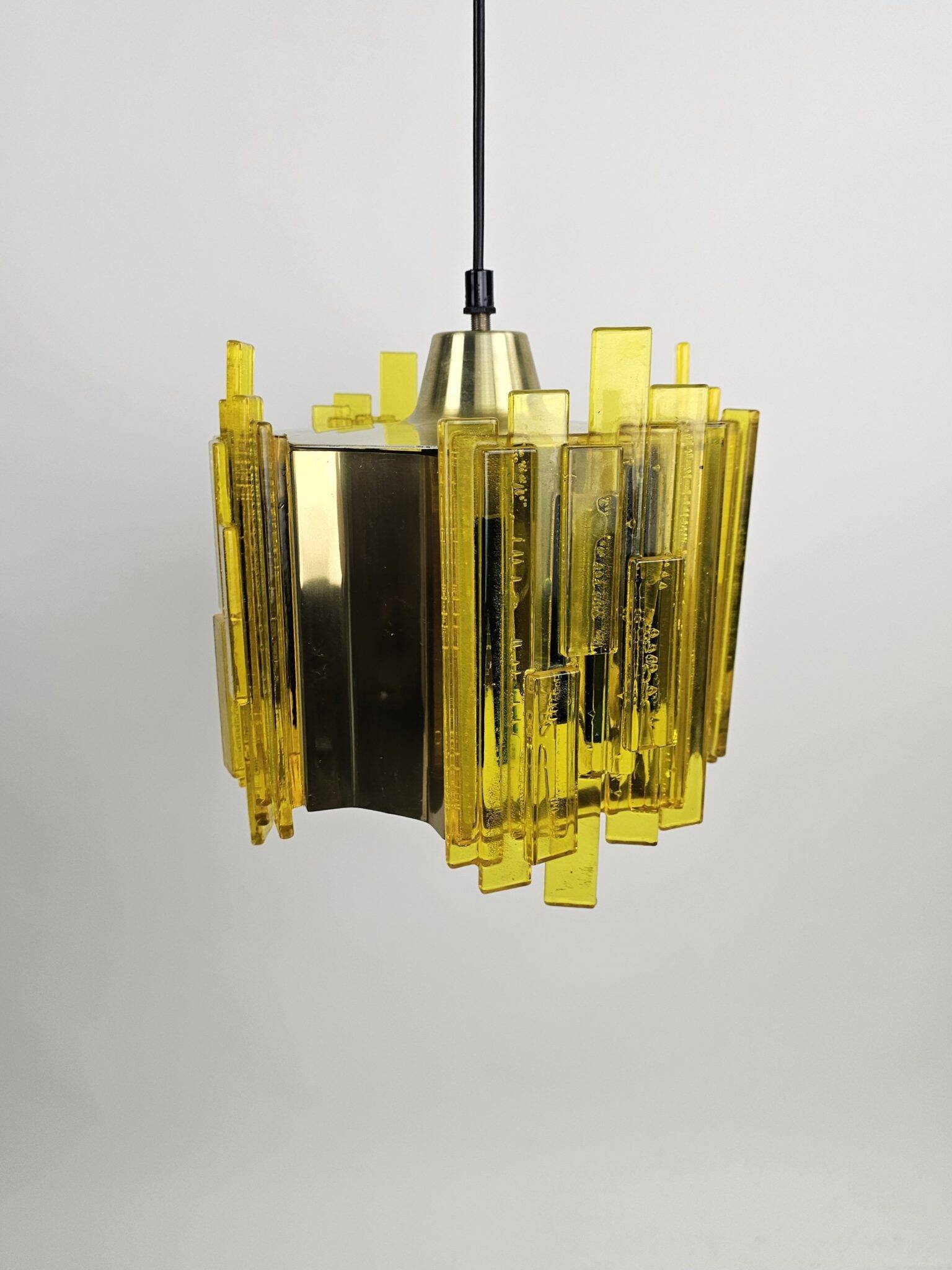 Claus Bolby brass and plastic pendant lamp
