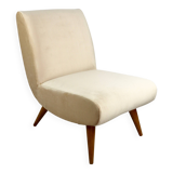 Vintage Loft armchair from the 70s beige champagne velvet