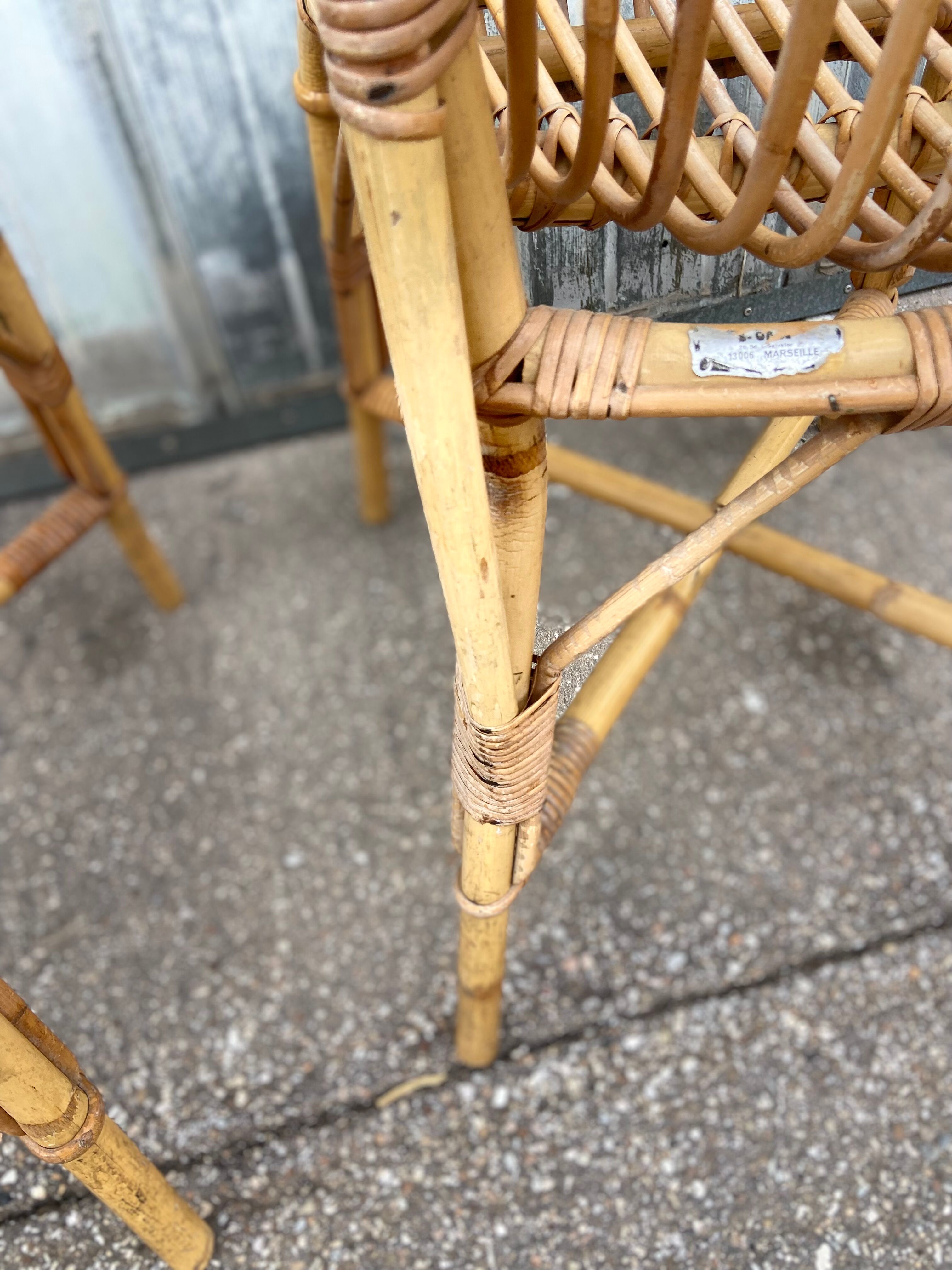 Pair of vintage rattan chairs