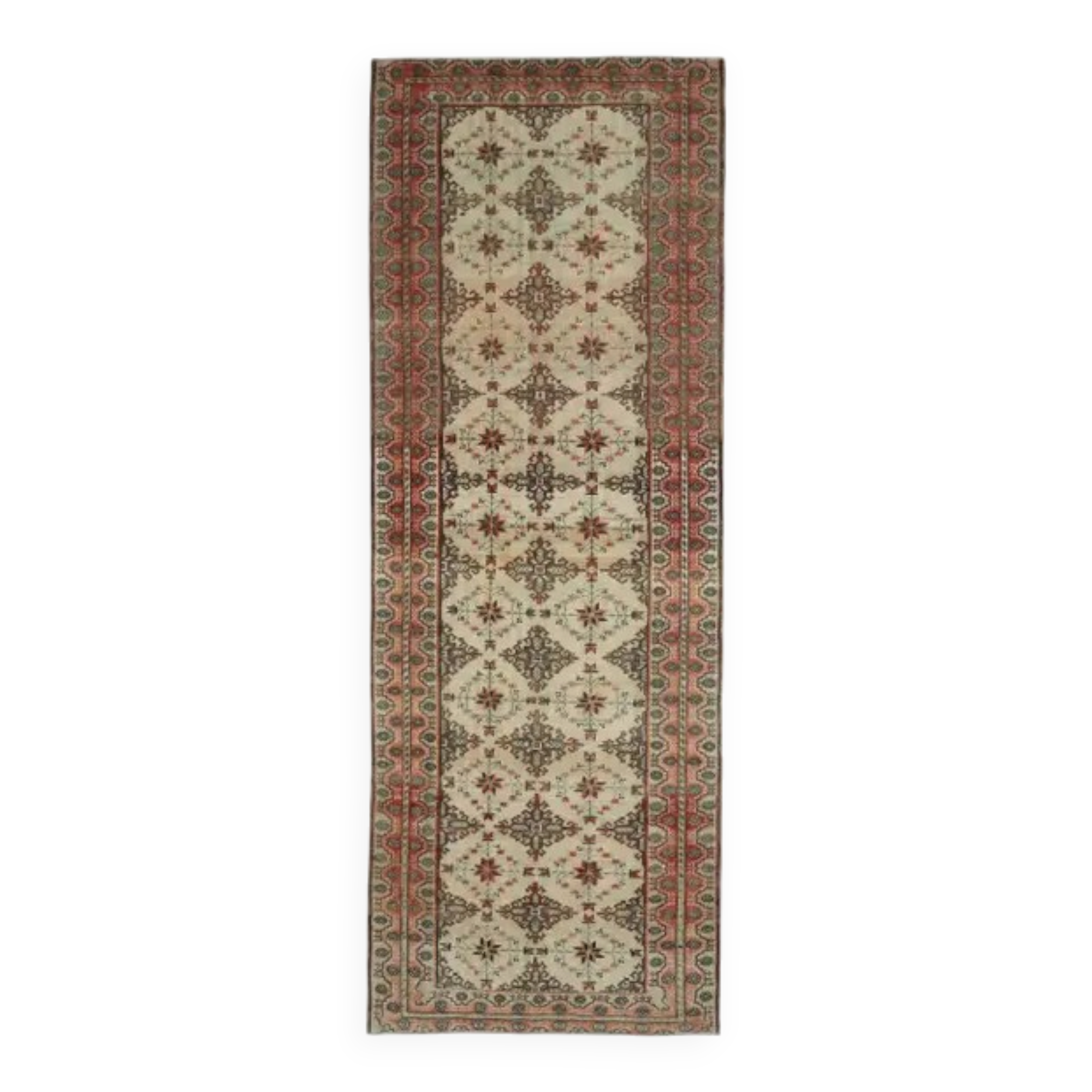 Vintage Turkish hand-knotted runner 118x330