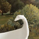 Empire sauce boat with eagle head in antique porcelain