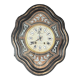 2109731 Clock Bull's eye blackened wood alabaster Napoleon III late nineteenth