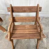 Paire de fauteuils brutalistes en teck