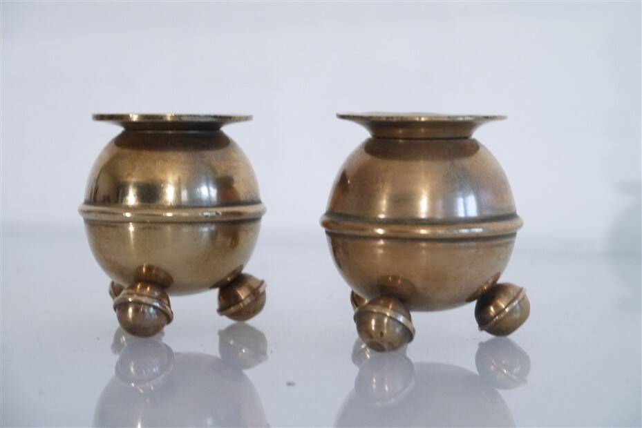 Pair of Scandinavian brass candlesticks