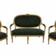 Antique Louis XVI style salon in gilded wood, with medallion backs.