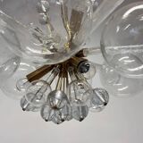 Lustre en verre d'art et laiton, conçu par René Roubicek, Tchécoslovaquie, années 1960