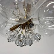 Design art glass and brass chandelier by Rene Roubicek, Czechoslovakia, 1960s