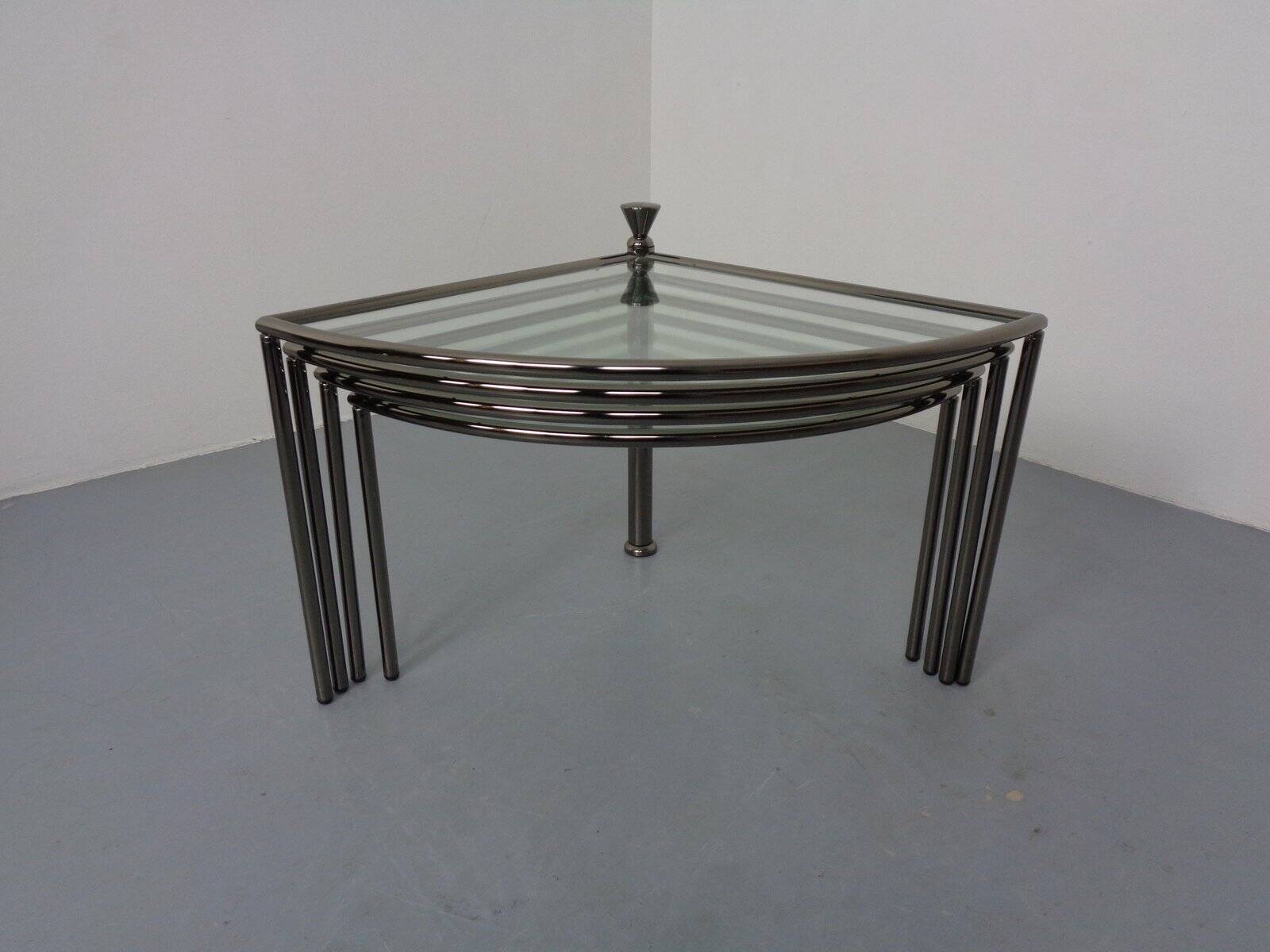 Italian Adjustable Glass Coffee Table, 1970s