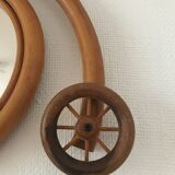 Vintage bicycle rattan mirror