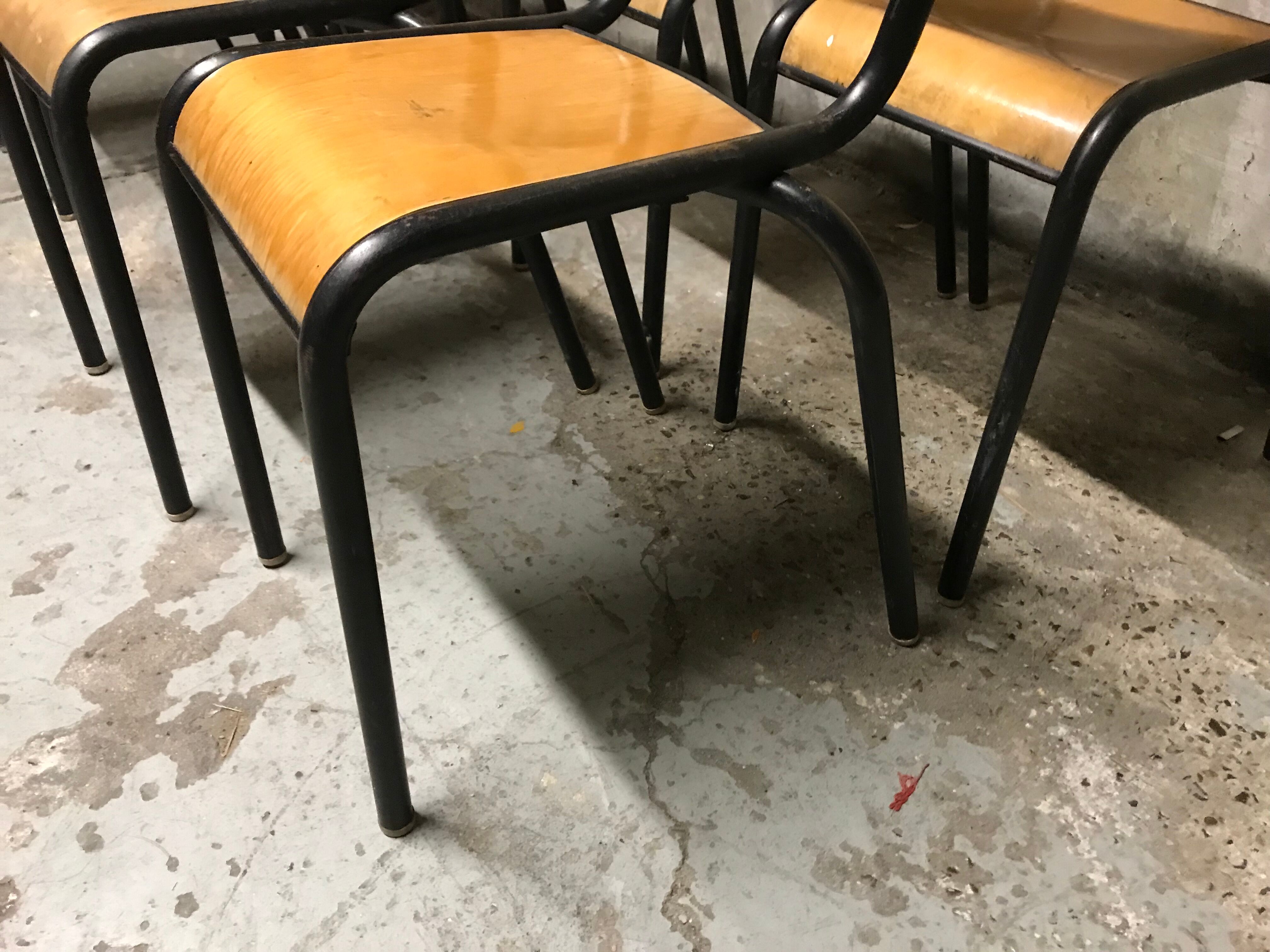 8 mulcca vintage school chairs