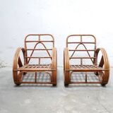 Vintage rattan pretzel armchair
