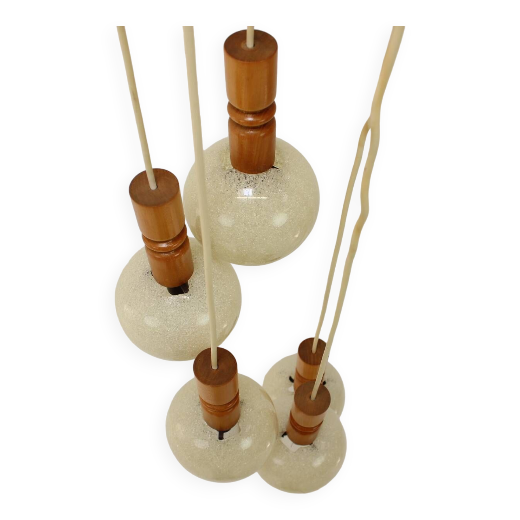 1970s Cascade Chandelier with Plastic Shades, Czechoslovakia